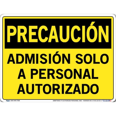 Vestil Vinyl Label Sign, 9-1/2" Height, 12-1/2" Width, Vinyl Label, Rectangle, Spanish SI-C-76-B-LB-011-S